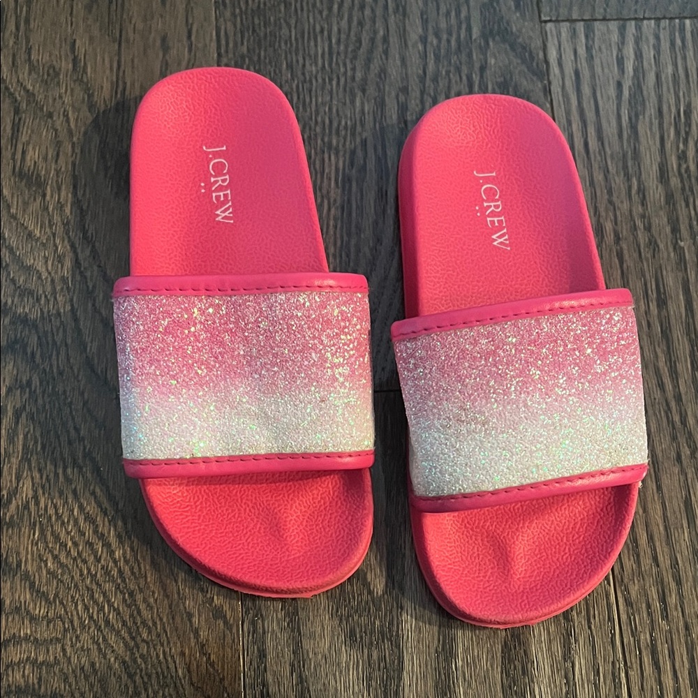 J. Crew Kids Glittery Pink Slide Sandals